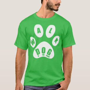 Hundeschlittenwanderung im Schnee in Paw Mark T-Shirt