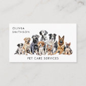 Hundeschlittenwanderung und Haustierpflege Visitenkarte (Vorderseite)