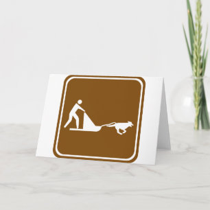 Hundeschlittenzeichen Feiertagskarte