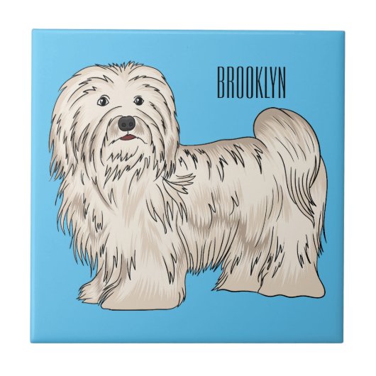 Hundeschmuck-Cartoon Fliese (Vorderseite)