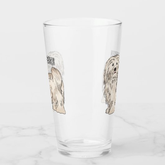 Hundeschmuck-Cartoon Glas (Links)