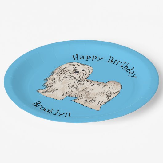 Hundeschmuck-Cartoon Pappteller (Schrägansicht)