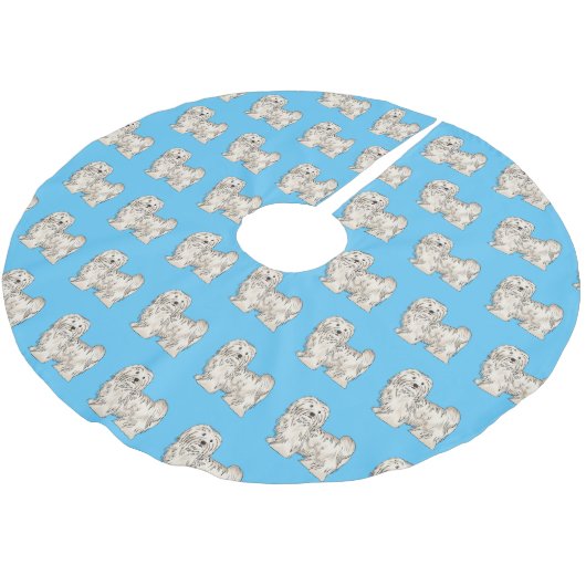 Hundeschmuck-Cartoon Polyester Weihnachtsbaumdecke (Schrägansicht)