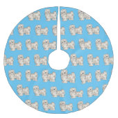 Hundeschmuck-Cartoon Polyester Weihnachtsbaumdecke (Vorderseite)