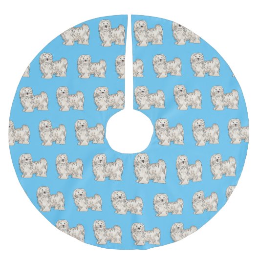 Hundeschmuck-Cartoon Polyester Weihnachtsbaumdecke (Vorderseite)