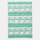 Hundeschrift goldenes Muster - grün - Geschirrtuch (Vertikal)