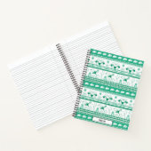 Hundeschrift goldenes Muster - grün - Notizblock (Innenseite)
