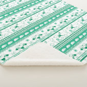 Hundeschrift goldenes Muster - grün - Sherpadecke (3/4)