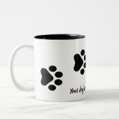 Hundeschritt Zweifarbige Tasse (Links)