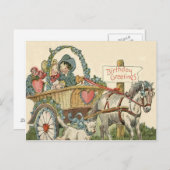 Hundeschubwagen für niedliche Kinder Postkarte (Vorne/Hinten)