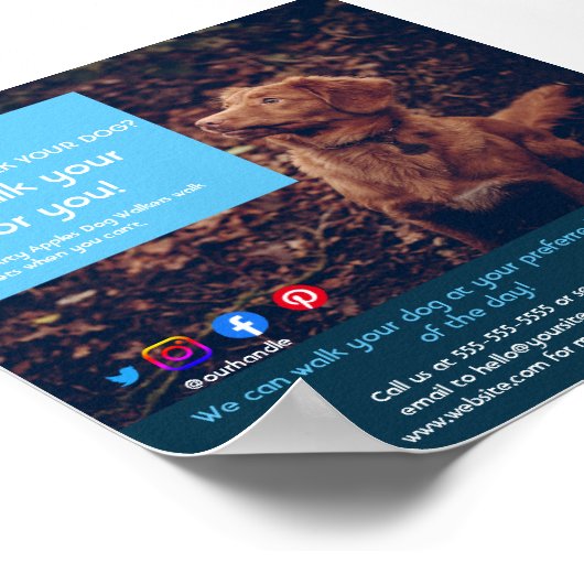 Hundeschuhling Haustier Pflegedienst Flyer Poster (Ecke)