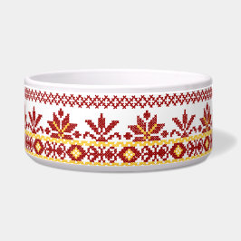 Hundeschüssel-ukrainisches Querstich-Rot Napf