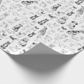 Hundeschutzpapier - Schwarz-Weiß-Hund-Design Geschenkpapier (Ecke)