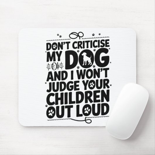 Hundeschutzwarnung Mousepad (Mit Mouse)