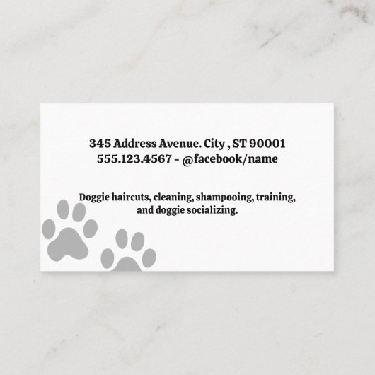 Hundeschutzwerkzeuge | Dienstleistungen für Hausti Terminkarte (Rückseite)