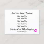 Hundeschwalker / Groomer / Etc. Visitenkarte (Rückseite)