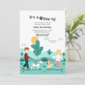 Hundeschwalkers-Party Einladung (Stehend Vorderseite)