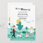 Hundeschwalkers-Party Einladung (Vorne/Hinten)