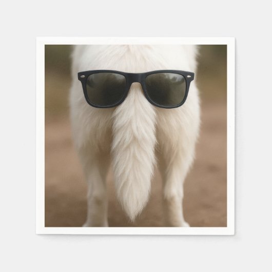 Hundeschwanz mit Sonnenbrille Serviette (Vorderseite)