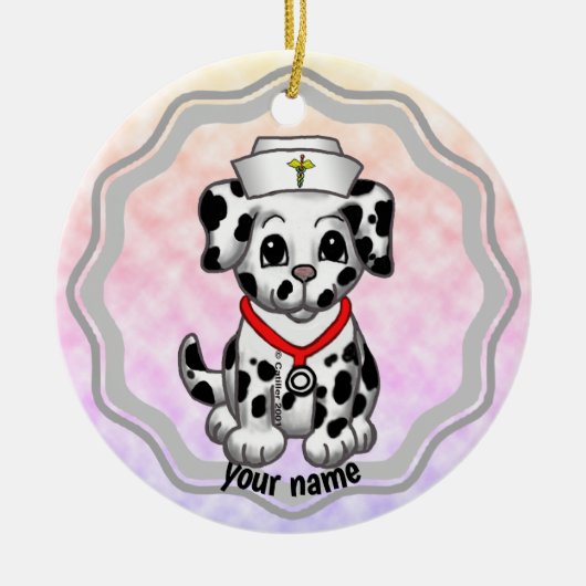 Hundeschwester Keramik Ornament (Vorne)