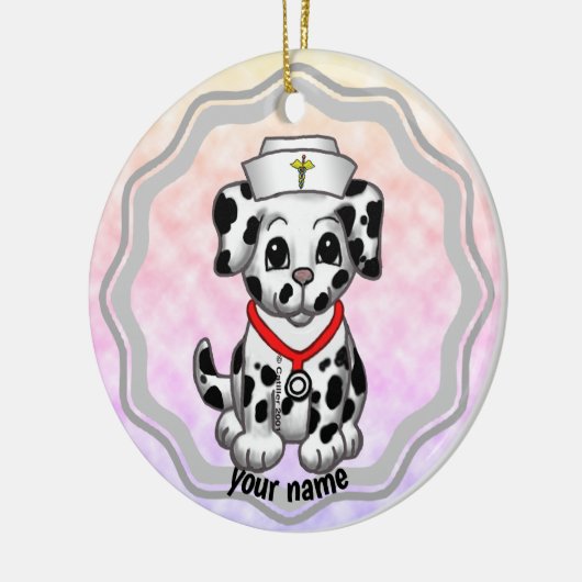 Hundeschwester Keramik Ornament (Links)