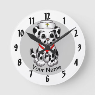 Hundeschwester runde wanduhr