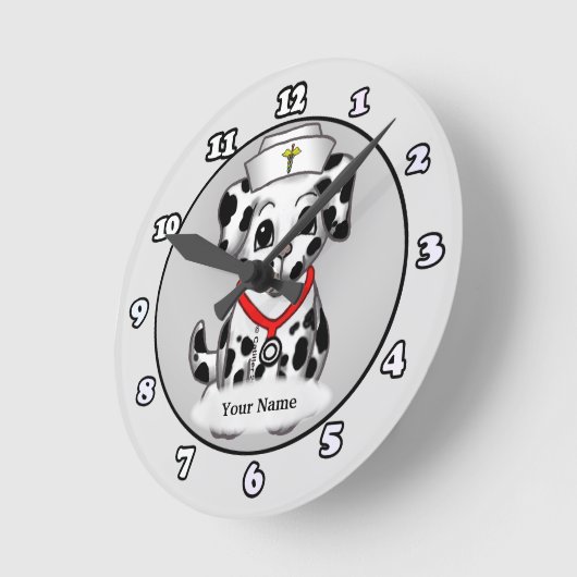 Hundeschwester Runde Wanduhr (Winkel)