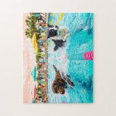 Hundeschwimmen Rennen Puzzle (Vertikal)