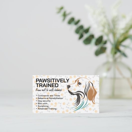 Hundeseite | Muster für Paw und Knochen Visitenkarte (Stehend Vorderseite)