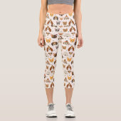 Hundesicht im Winter Hats Urlaubsmuster Capri Leggings (Vorderseite)