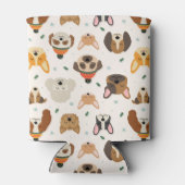 Hundesicht im Winter Hats Urlaubsmuster Dosenkühler (Rückseite)