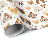 Hundesicht im Winter Hats Urlaubsmuster Geschenkpapier (Rolleneckpunkt)