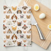 Hundesicht im Winter Hats Urlaubsmuster Geschirrtuch (Viertel Falte)