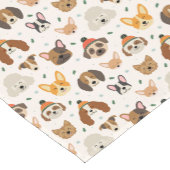 Hundesicht im Winter Hats Urlaubsmuster Kurzer Tischläufer (Ecke)