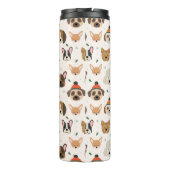 Hundesicht im Winter Hats Urlaubsmuster Thermosbecher (Rückseite)