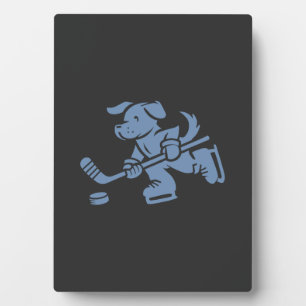 Hundesilhouette Golden Retriever Labrador Hockey Fotoplatte