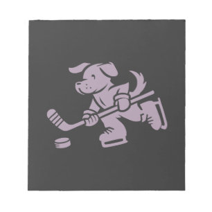 Hundesilhouette Golden Retriever Labrador Hockey Notizblock