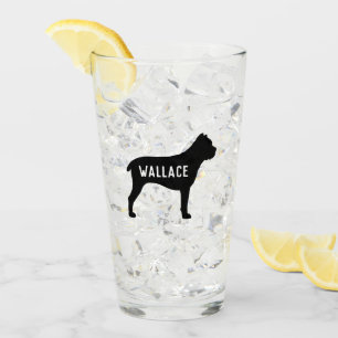 HundeSilhouette-personalisierter Eckzahn Kains Glas
