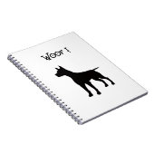 Hundesilhouette Wuff! Notizblock (Rechte Seite)