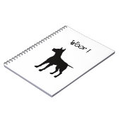 Hundesilhouette Wuff! Notizblock (Linke Seite)
