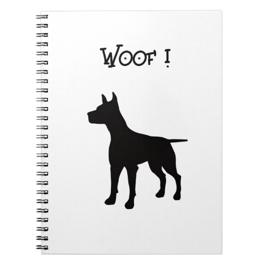 Hundesilhouette Wuff! Notizblock (Vorderseite)