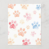 Hundesitter-Geschäft Wasserfarbe Hundepfote Flyer (Hinten)