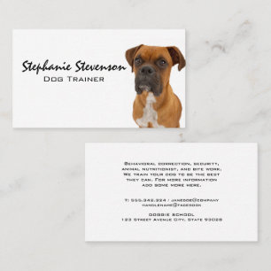Hundesitting   Brauner Boxer-Hund Visitenkarte