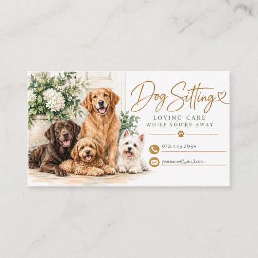 Hundesitting visitenkarte (Vorderseite)