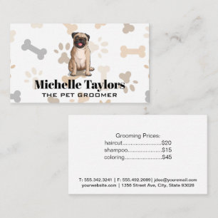Hundesitze Dog Paw Bones Muster Business Card Visitenkarte