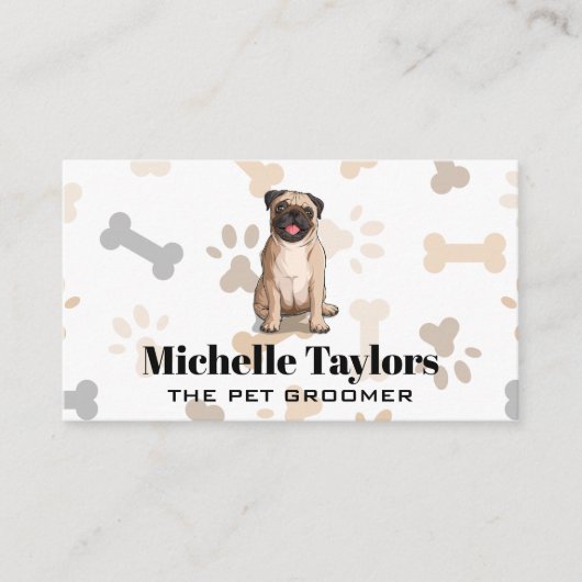 Hundesitze | Dog Paw Bones Muster Business Card Visitenkarte (Vorderseite)