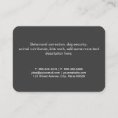 Hundesitze | Hundeschulung Visitenkarte (Rückseite)