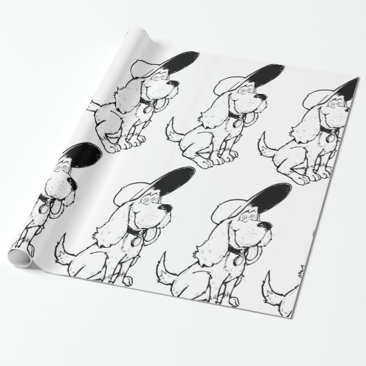 Hundeskizze Geschenkpapier (Ungerollt)