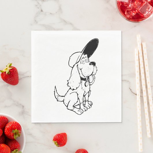 Hundeskizze Serviette