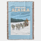 HundeSledding Szene - Cordova, Alaska Decke (Vorderseite Vertikal)